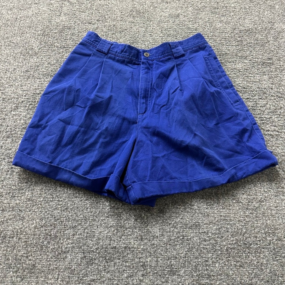 Polo Ralph Lauren Shorts Womens Size 12 Royal Blue Pleated Cuffed Cotton Casual
